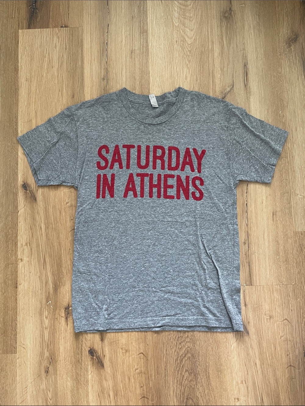 University of Georgia Saturday in Athens Gray Graphic Tee with Red Lettering